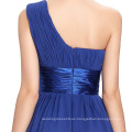 Grace Karin nuevo modelo Niza un hombro gasa corto azul vestido de baile patrones CL4106-3 #